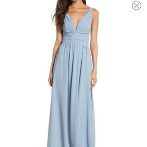 Lulus V-Neck Chiffon Gown